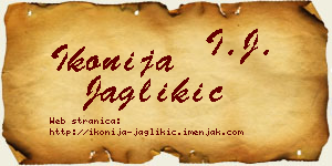 Ikonija Jaglikić vizit kartica
